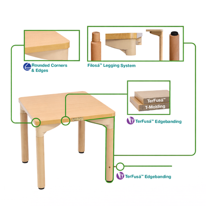 22" x 22" Square Table - 20" Height