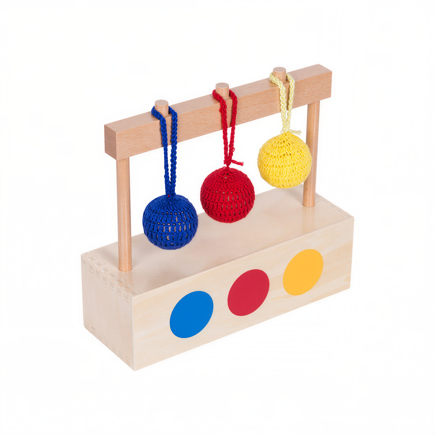 Imbucare Box with 3 Colored Knitted Balls