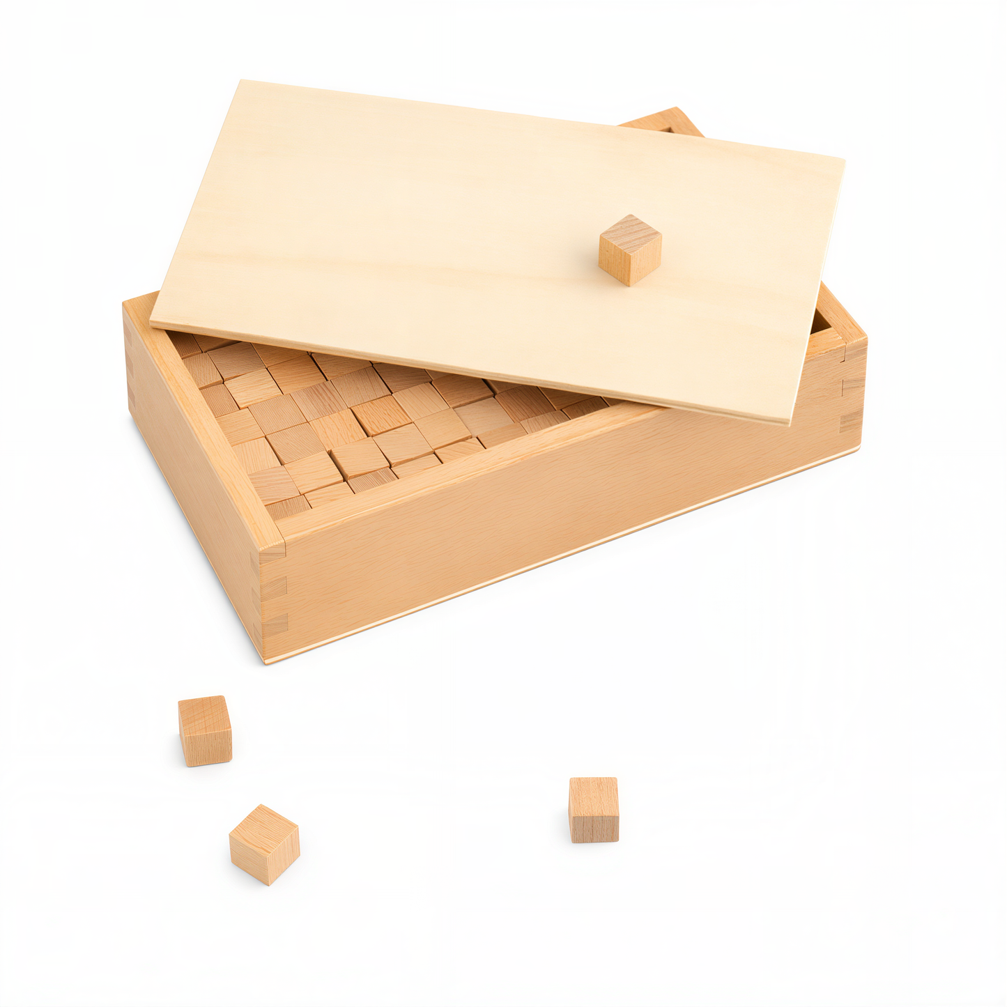 Box with Cubes for Pink Tower