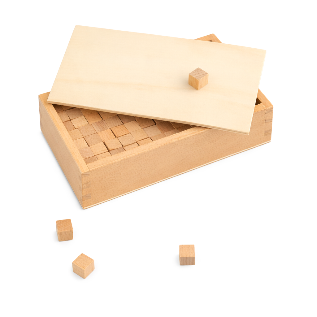 Box with Cubes for Pink Tower