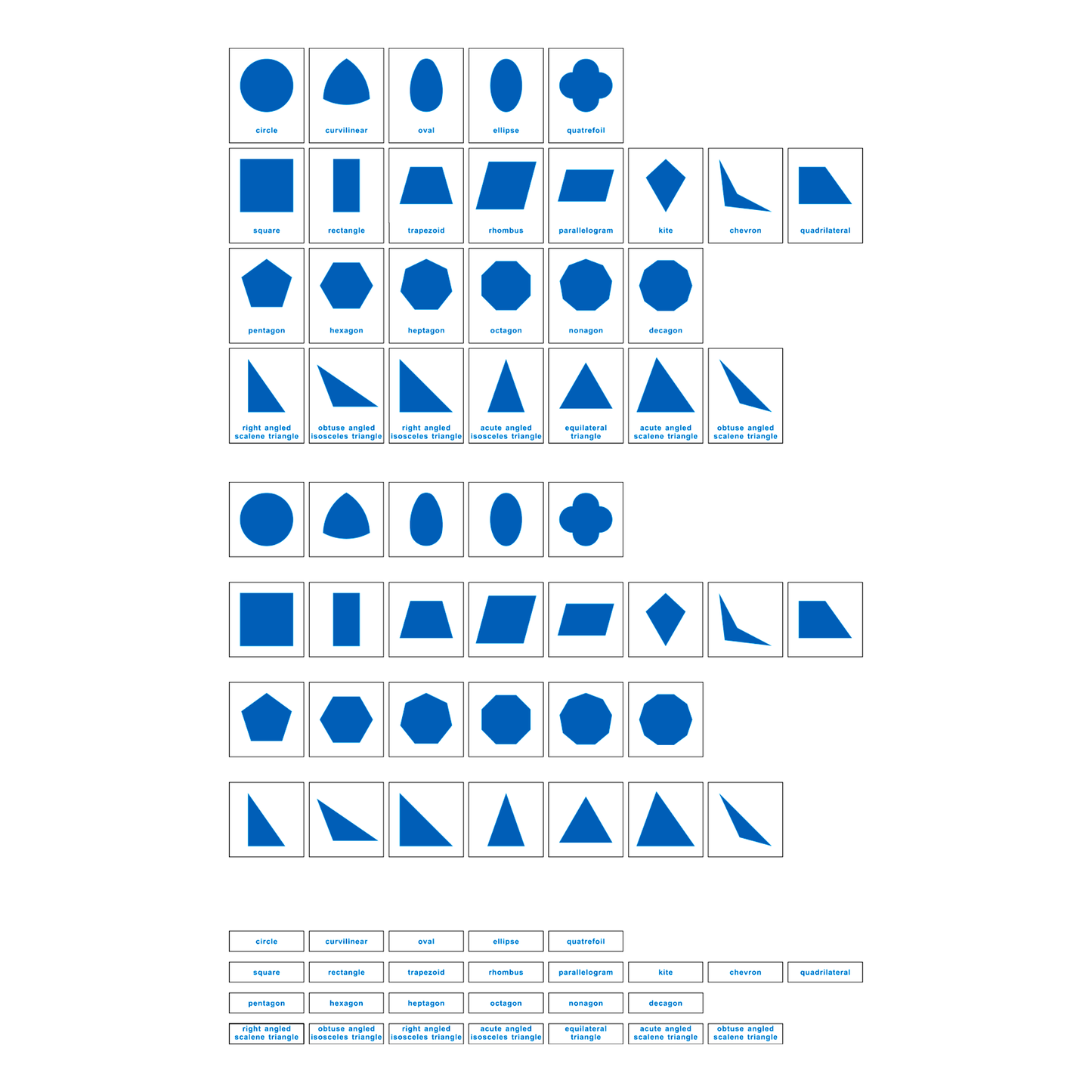 Geometric Cabinet Nomenclature Cards