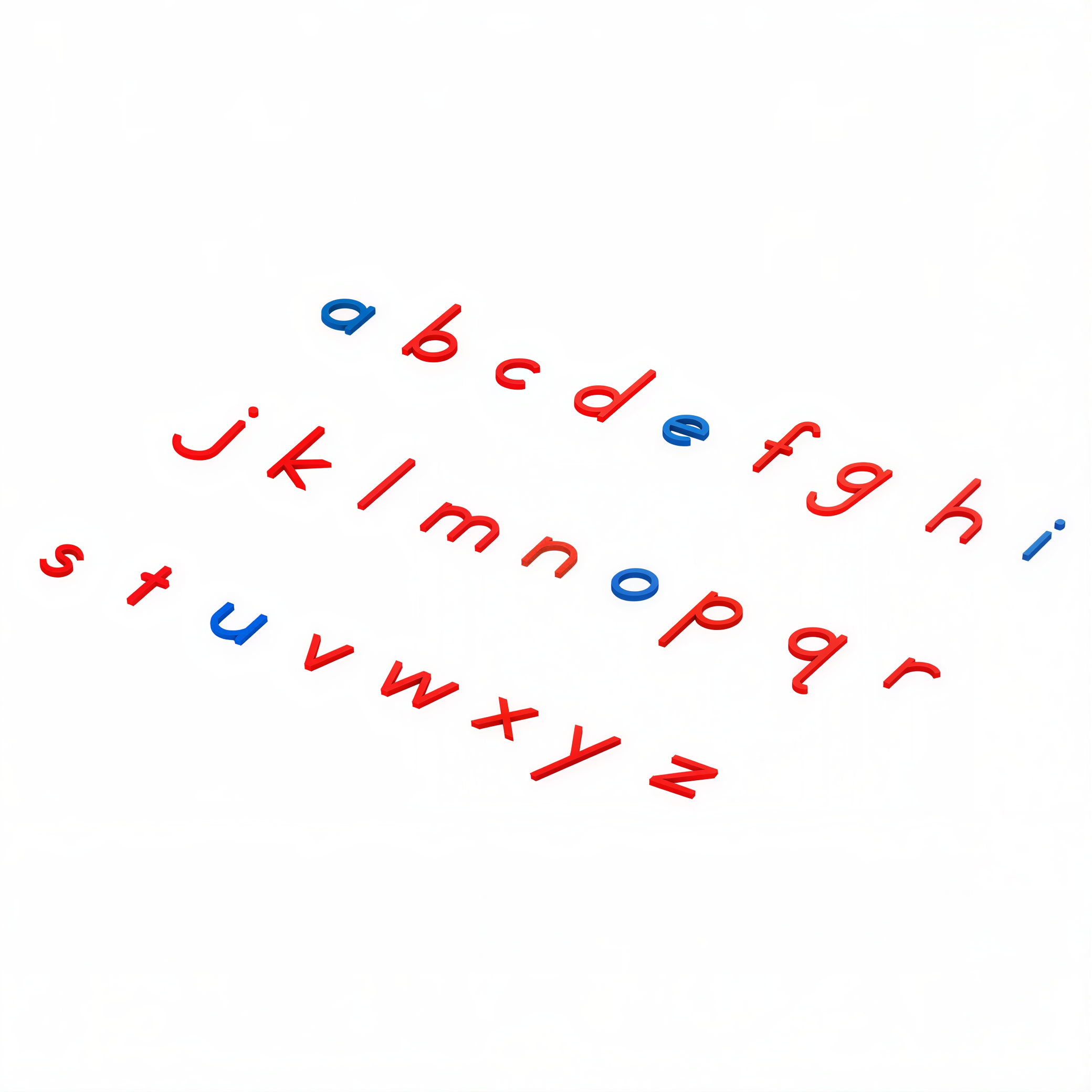 Small Movable Alphabet (Print, Mix Blue & Red) – Montessori Outlet, Inc.