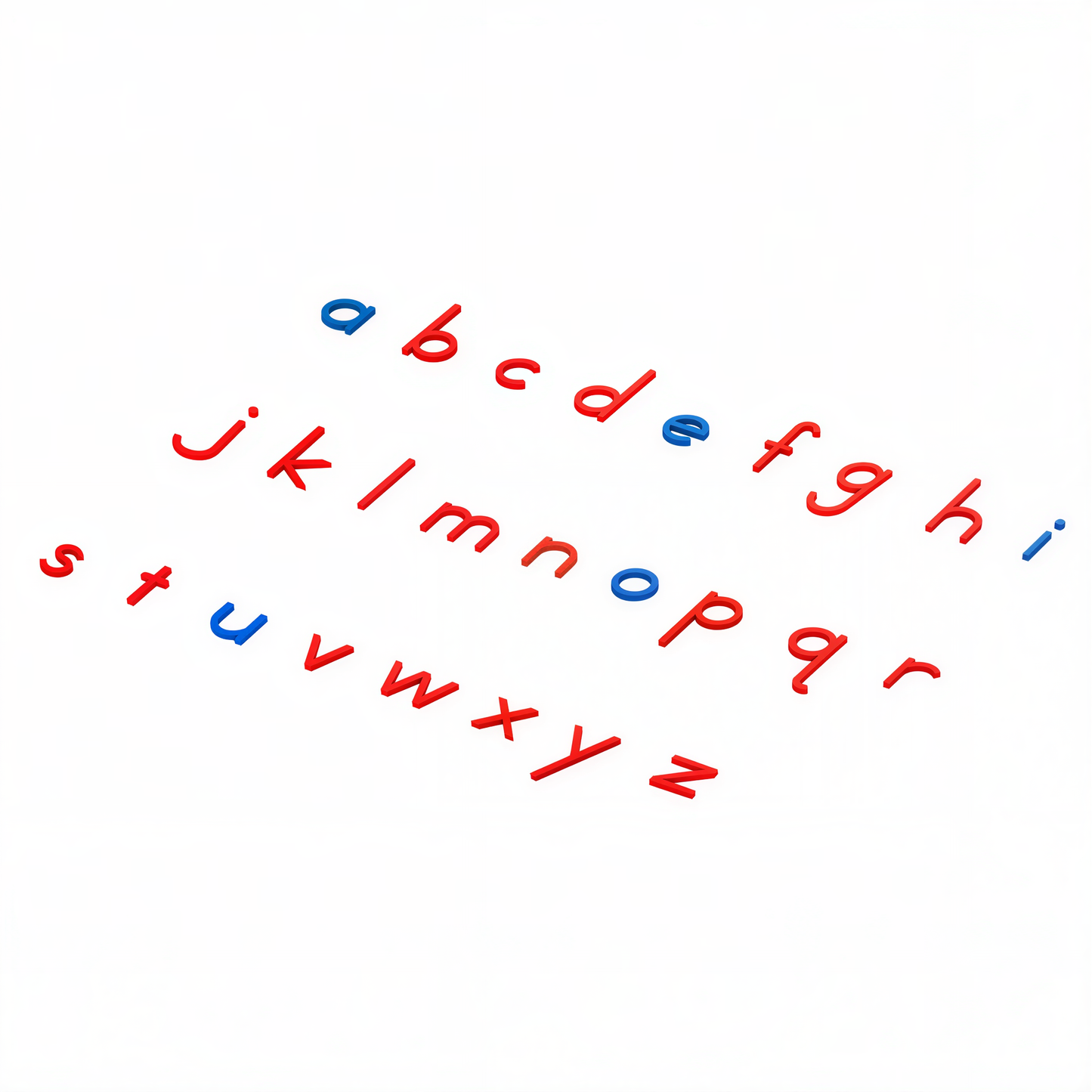 Small Movable Alphabet (Print, Mix Blue & Red)