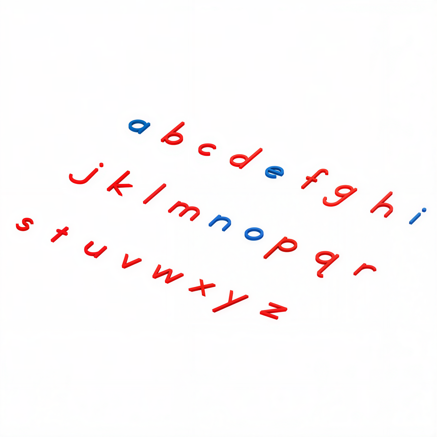 Small Movable Alphabet (Print, Mix Blue & Red)