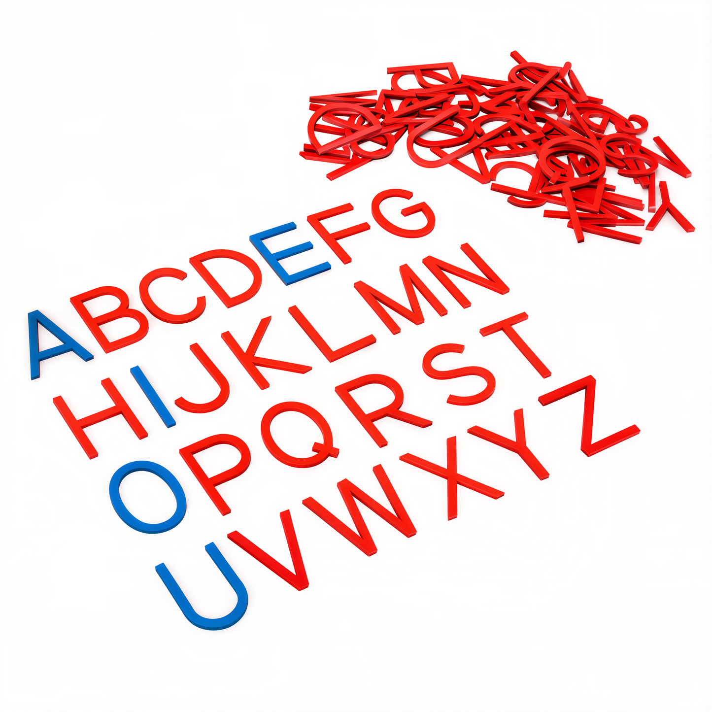 Small Movable Alphabet (Capital, Print, Mix Blue & Red)