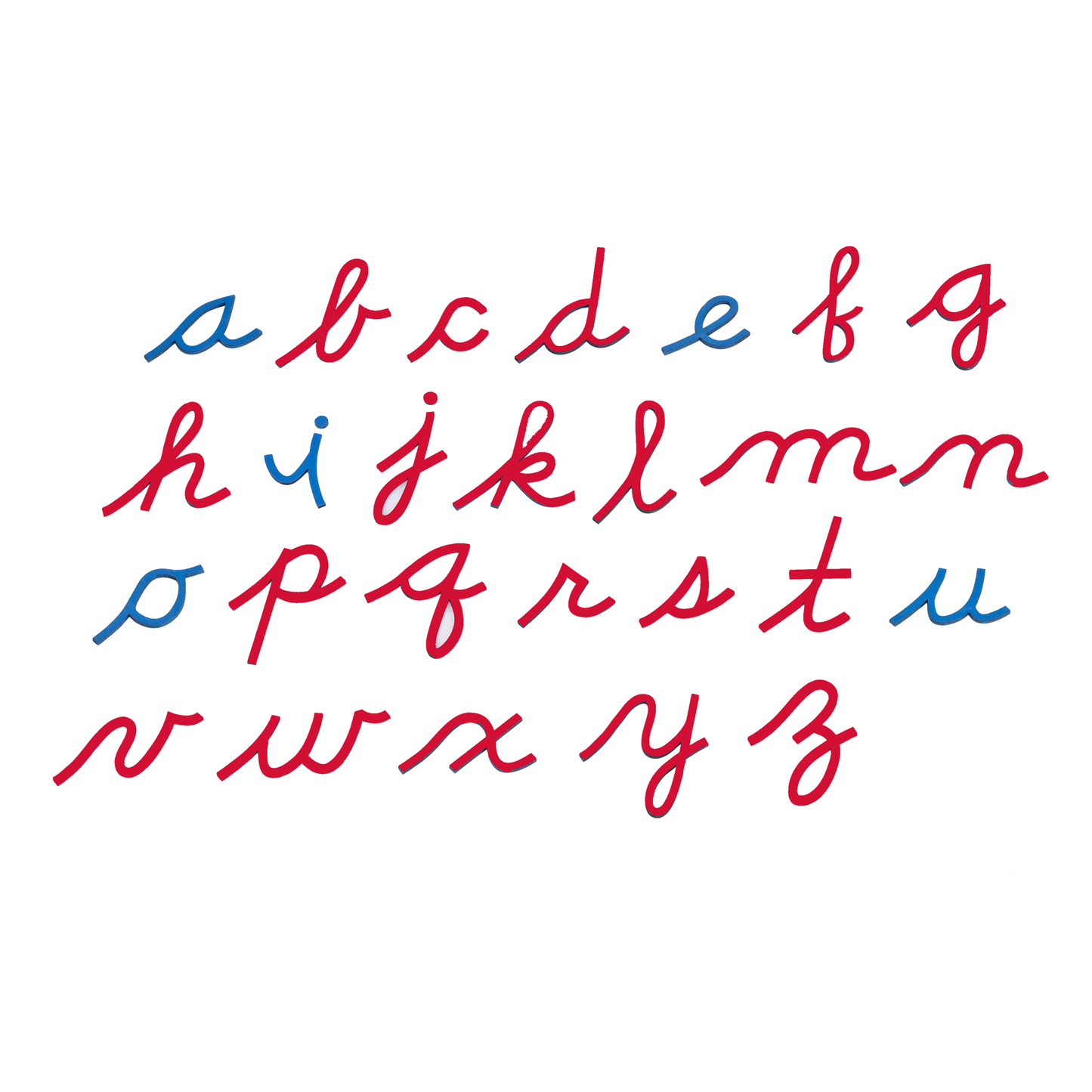 Medium Movable Alphabet (Cursive, Mix Blue & Red)