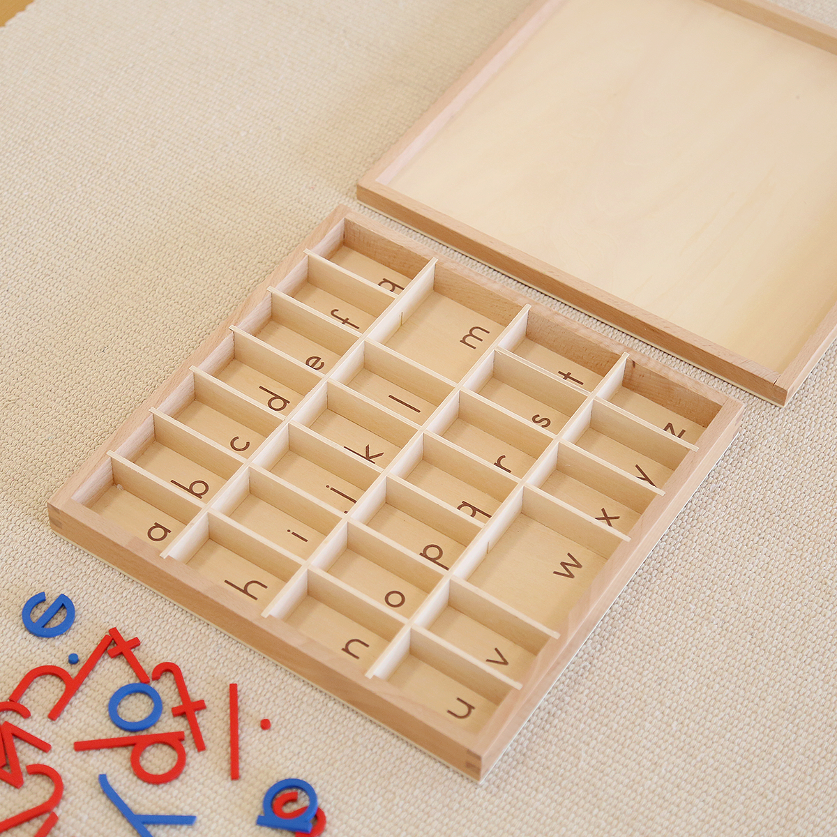 Small Movable Alphabet Box (Lower Case Letters)