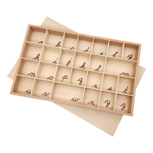 Small Movable Alphabet Box (Lower Case, Cursive)