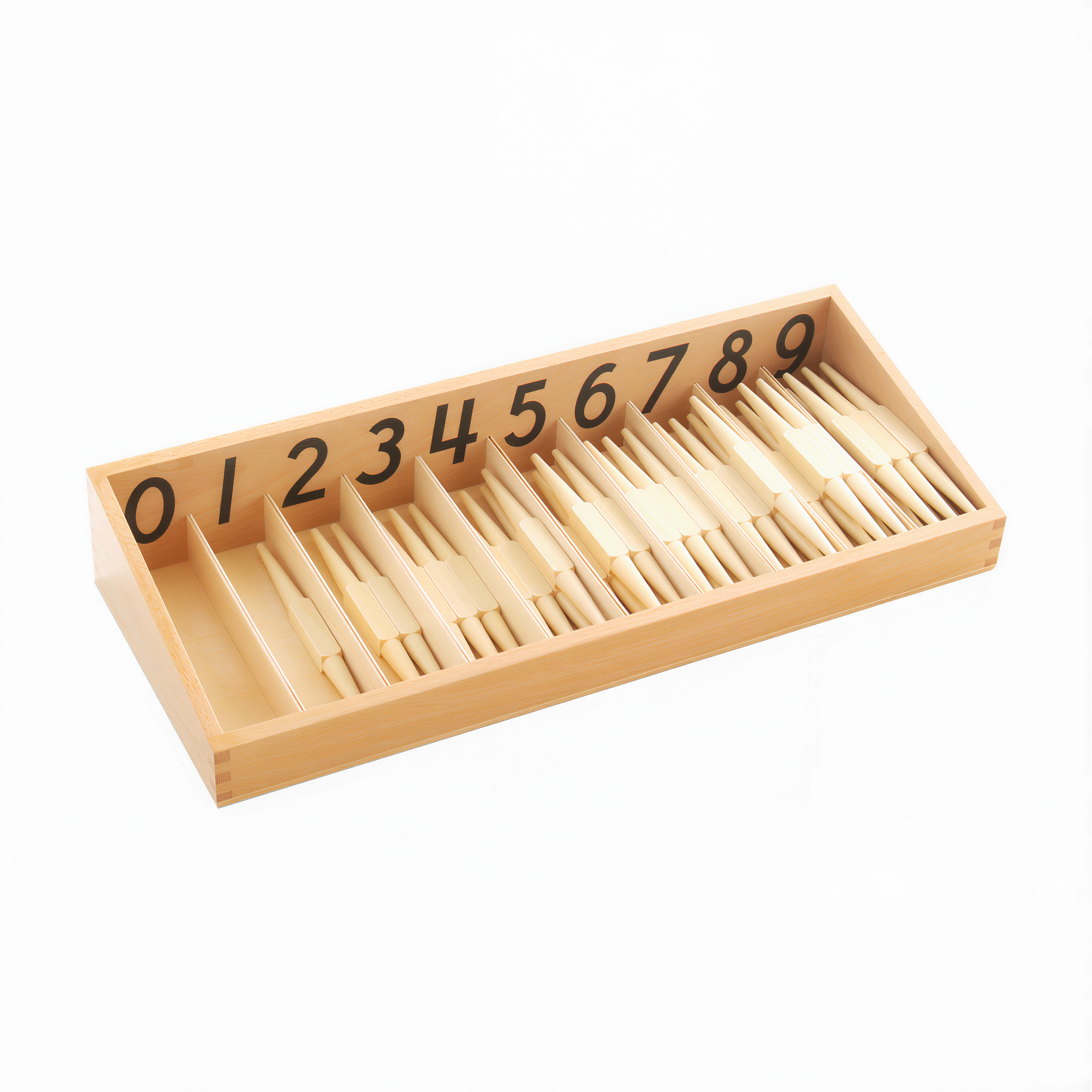 Spinel Box Count Spindle Box With 45 Spindles (Cursive) – Montessori Outlet, Inc.