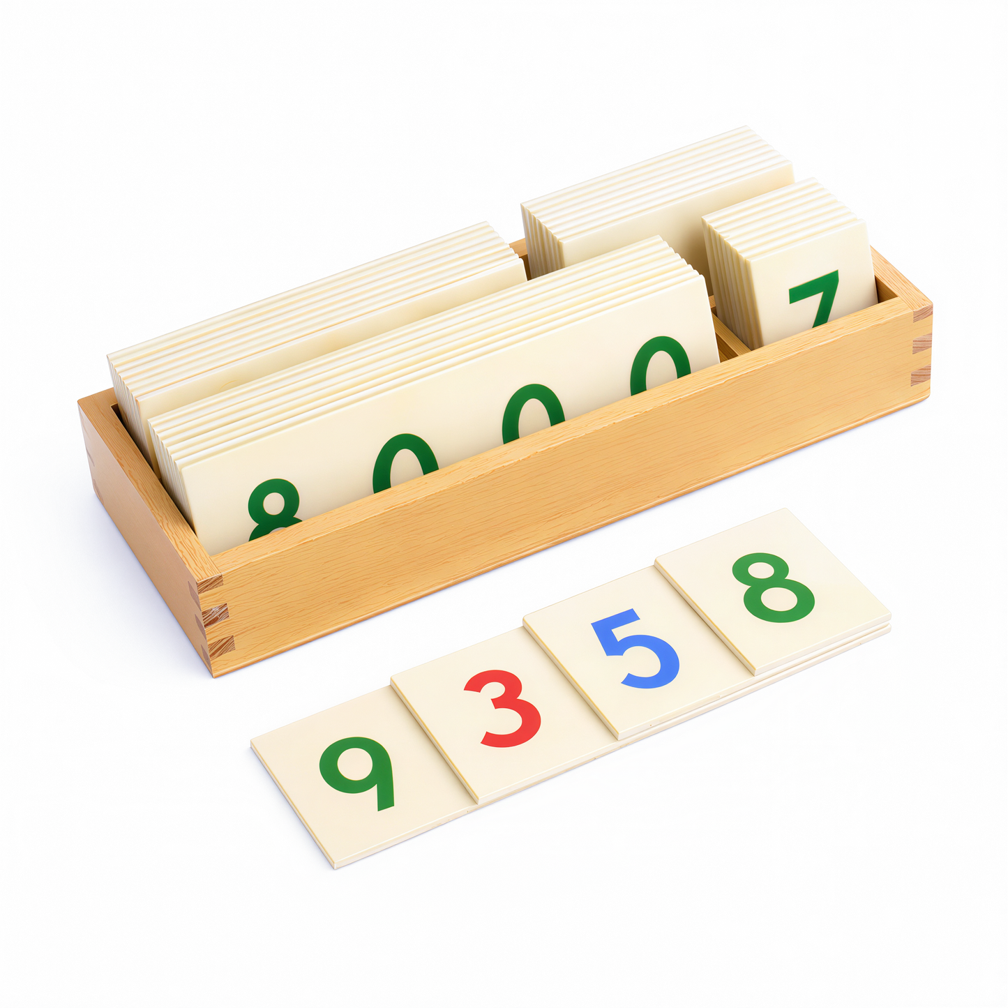 Large Wooden Number Cards With Box (1-9000)