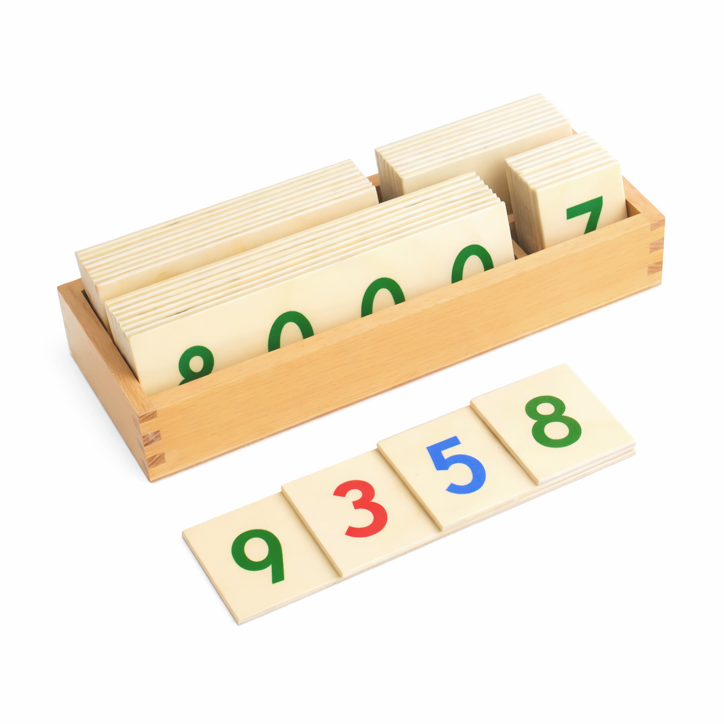 Small Wooden Number Cards With Box (1-9000)