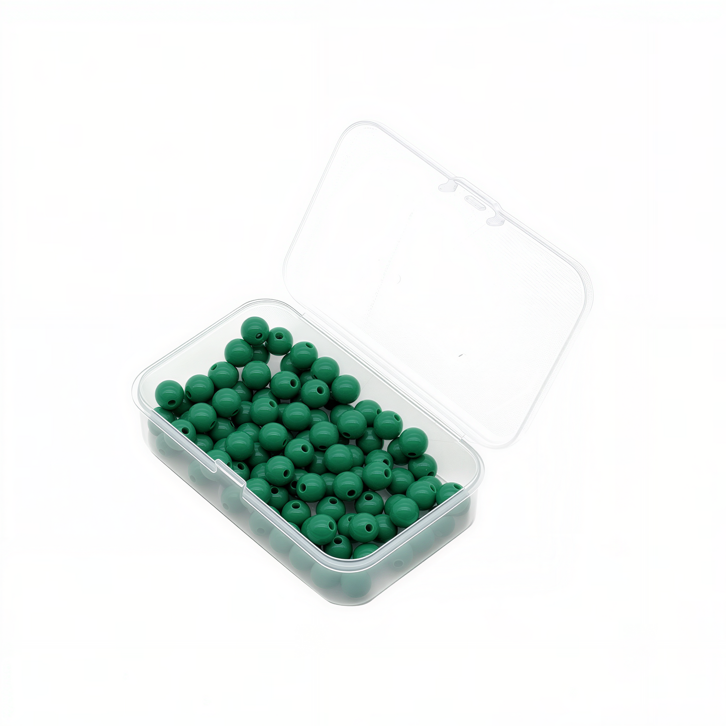 100 Green Beads with Plastic Box