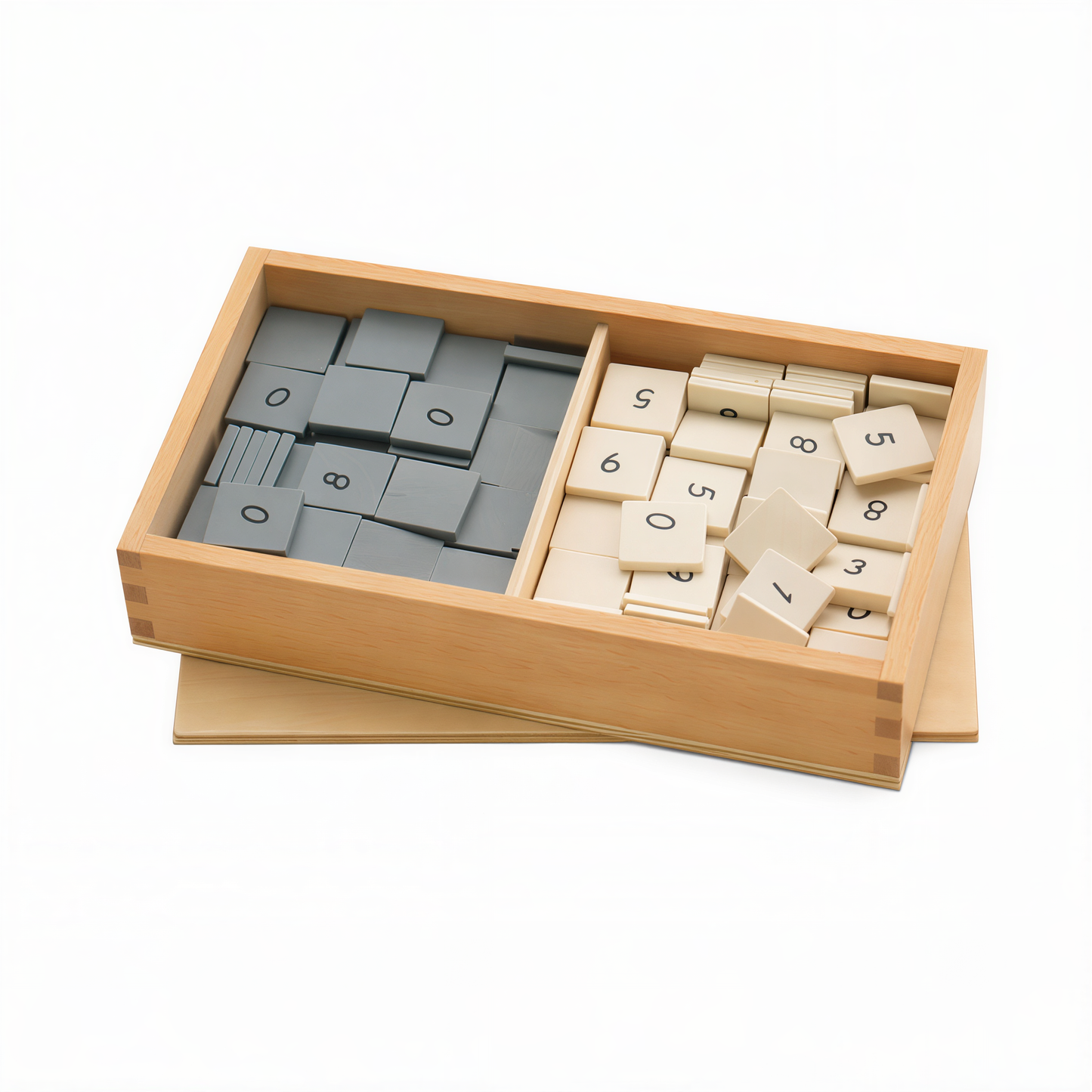 Gray and White Number Tiles with Box