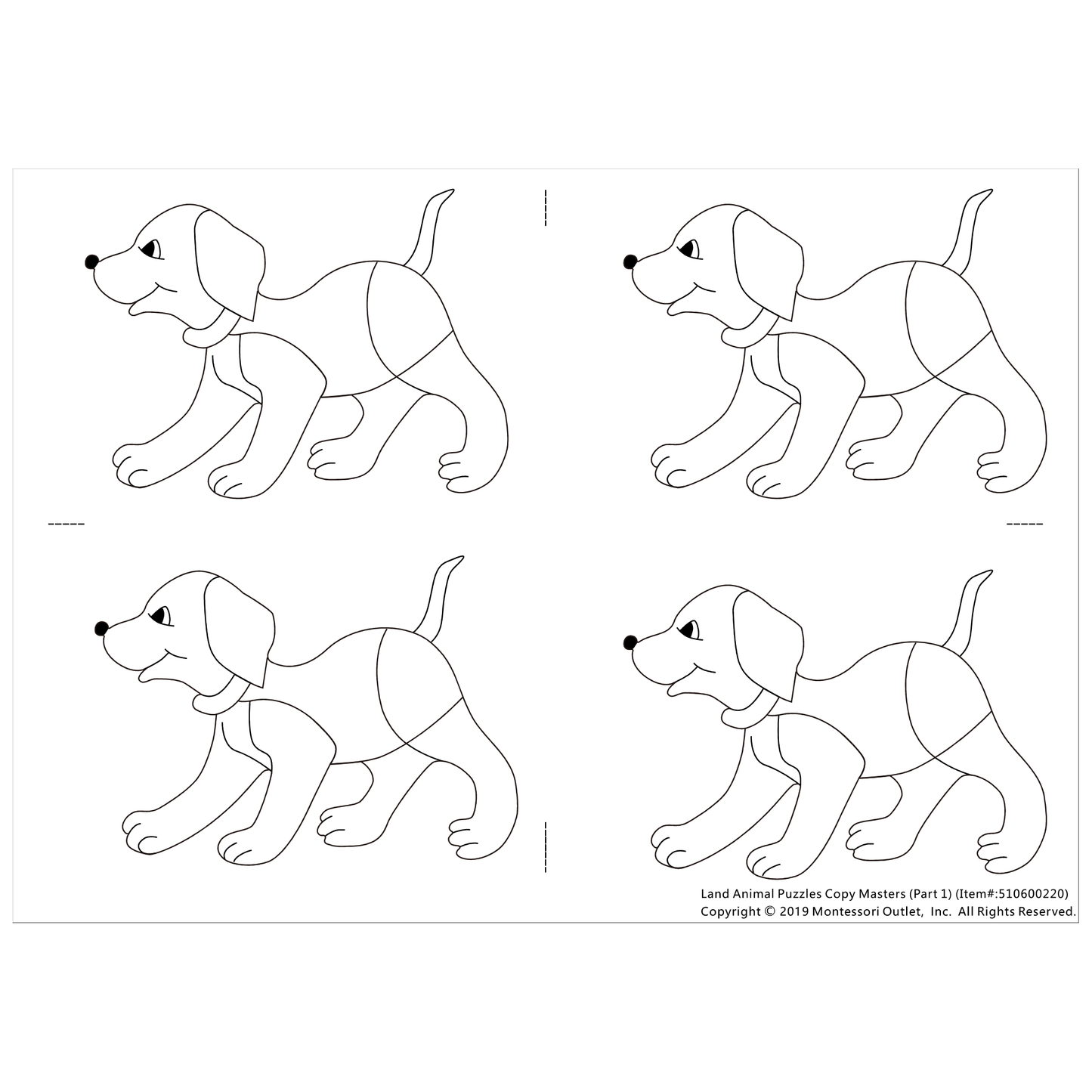 Land Animal Puzzles Copy Masters (Part 1)