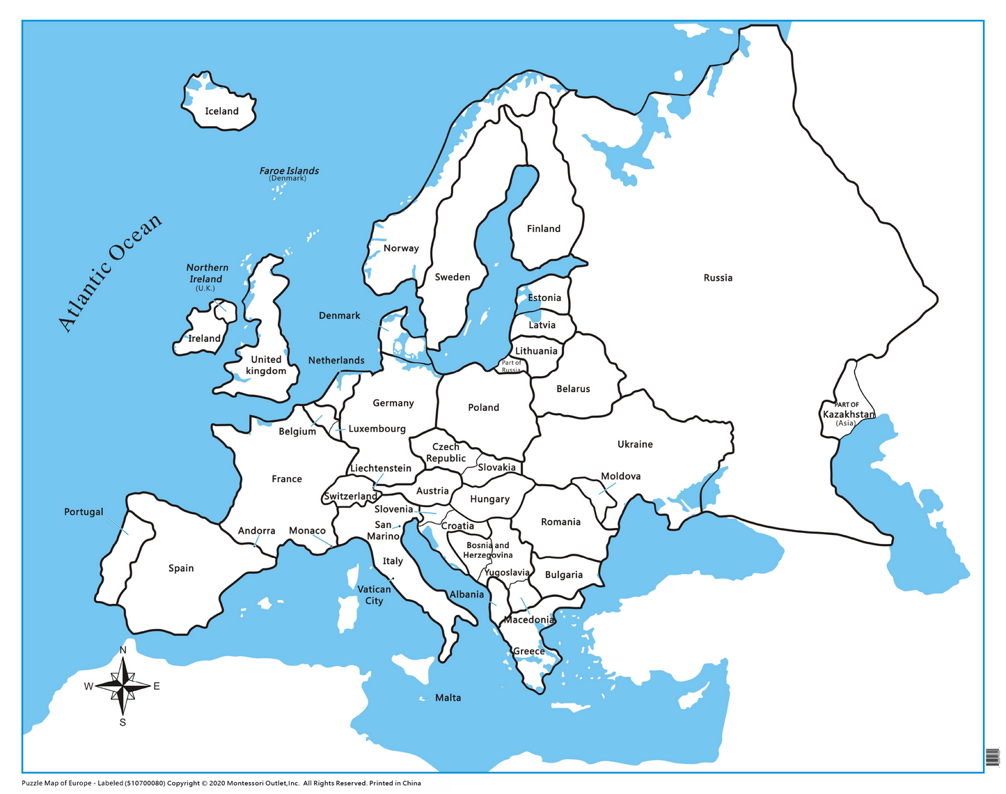 Europe Control Map - Labeled