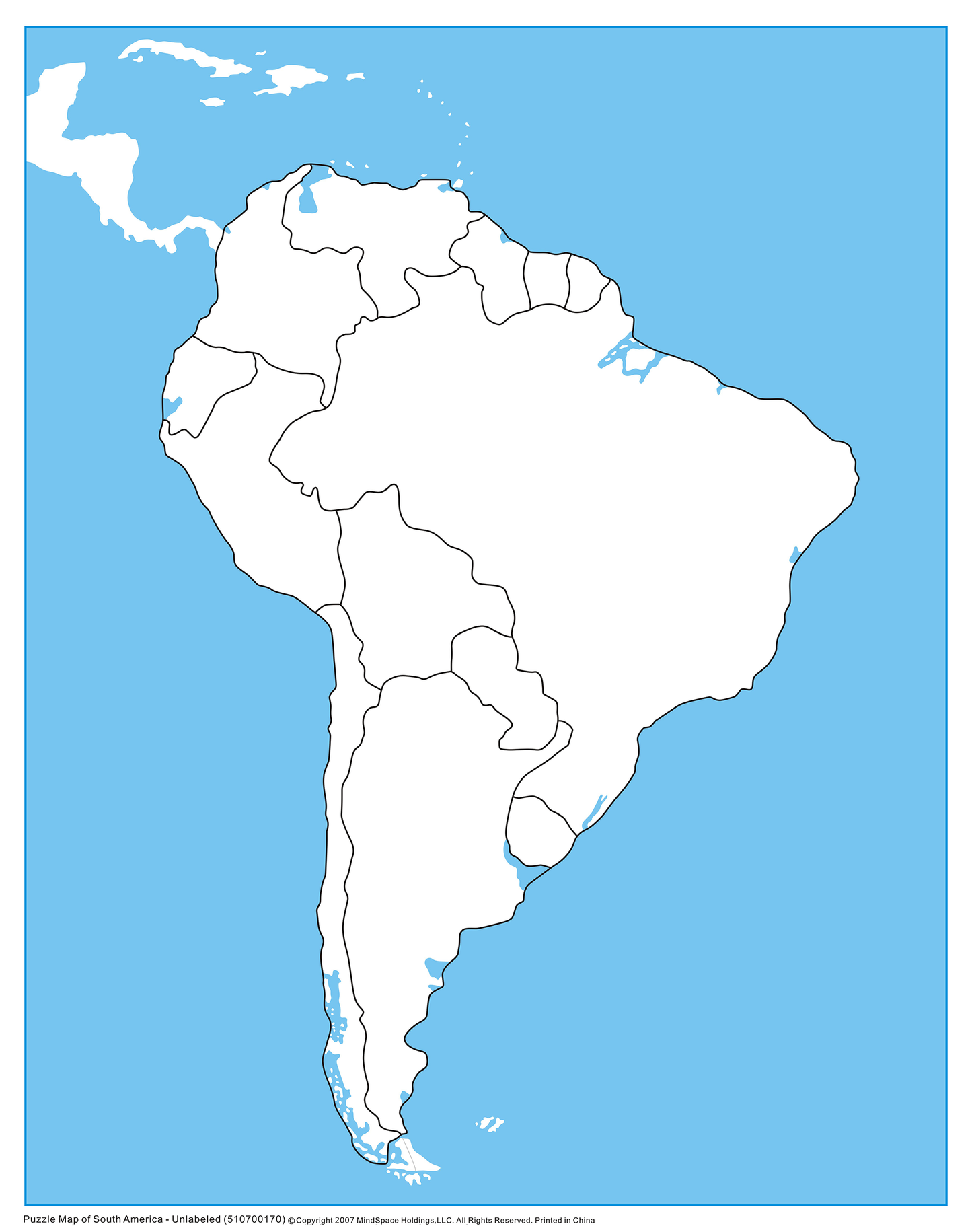 South America Control Map - Unlabeled