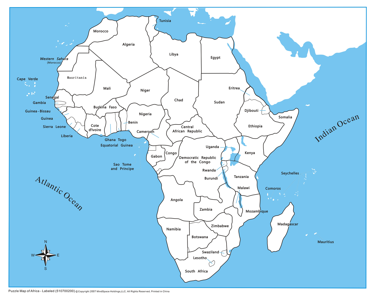 Africa Control Map - Labeled