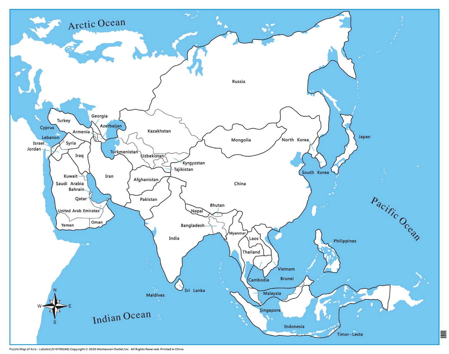 Asia Control Map - Labeled