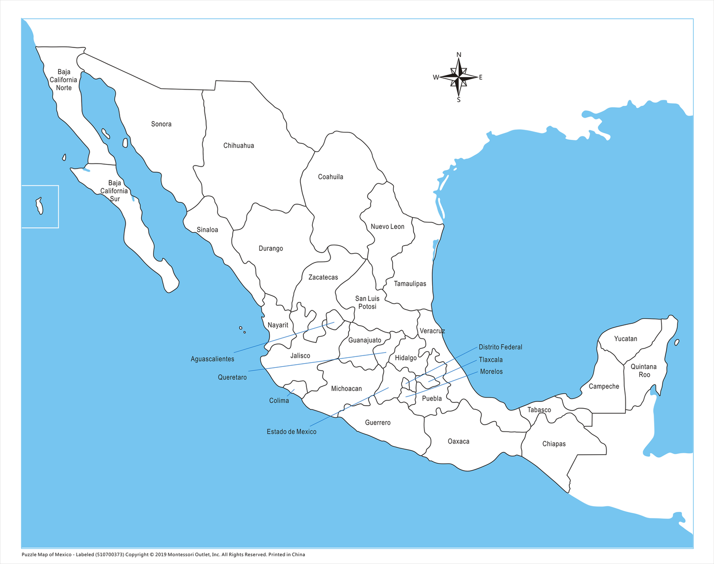 Mexico Control Map - Labeled