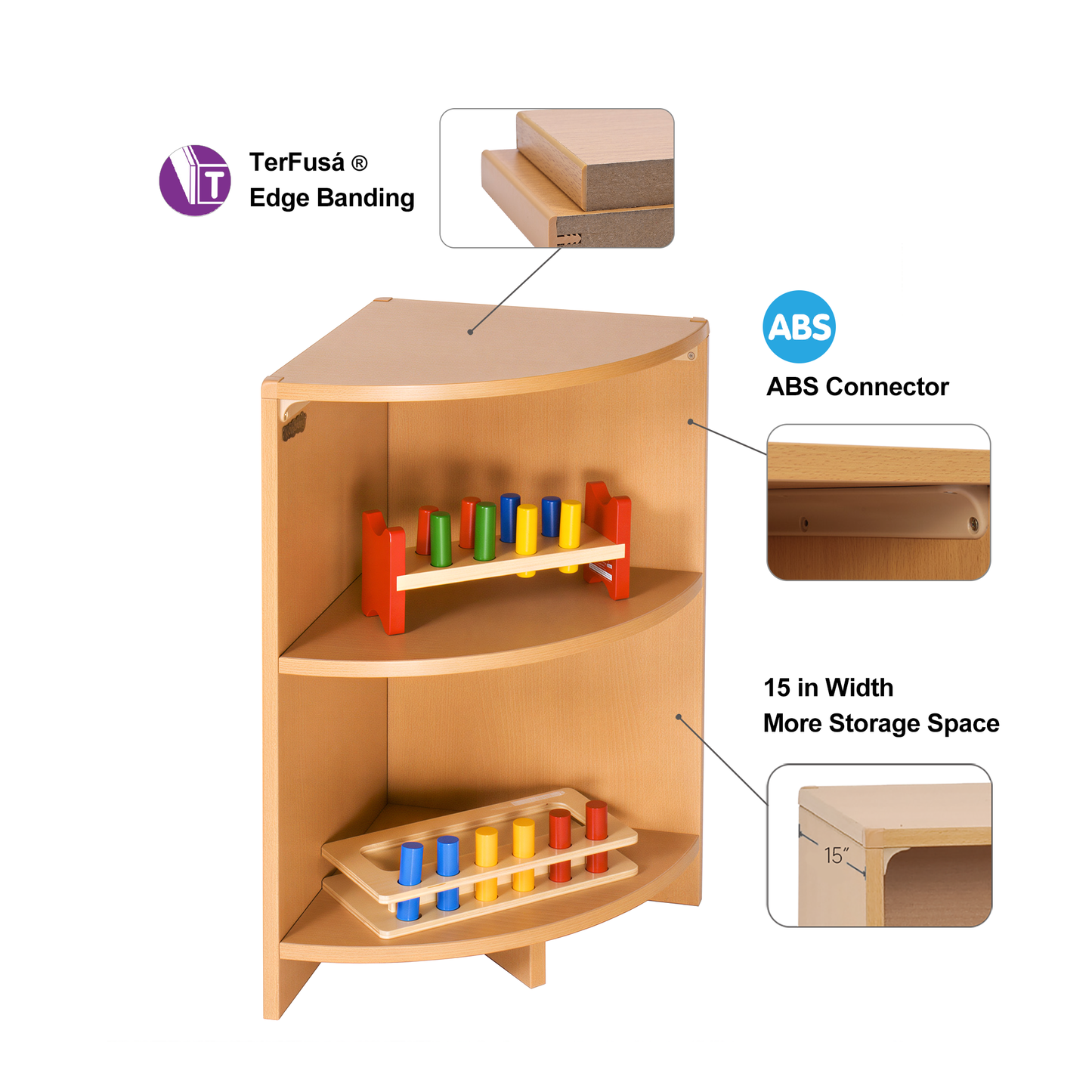 Corner Shelf 28" w/ One Shelf
