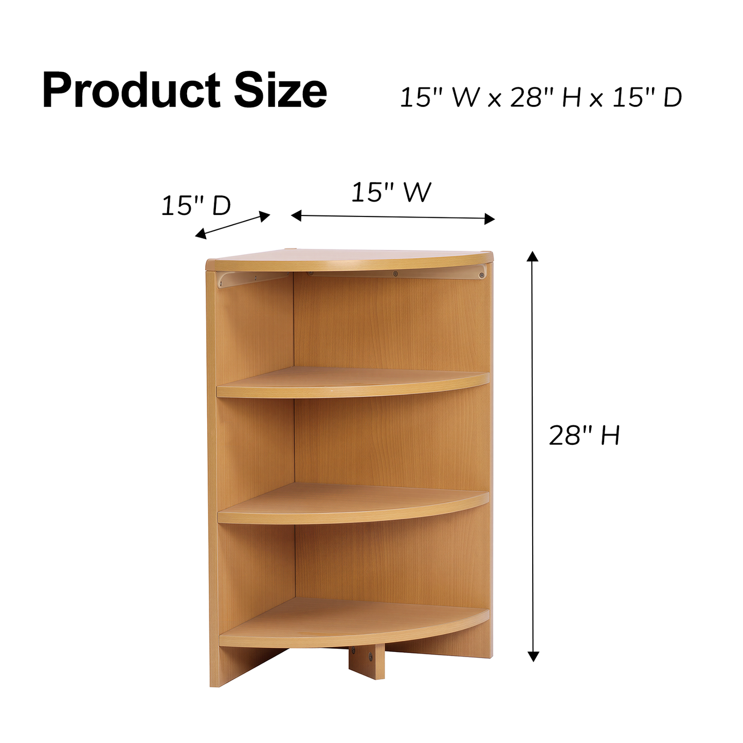 Corner Shelf 28" w/ Two Shelves
