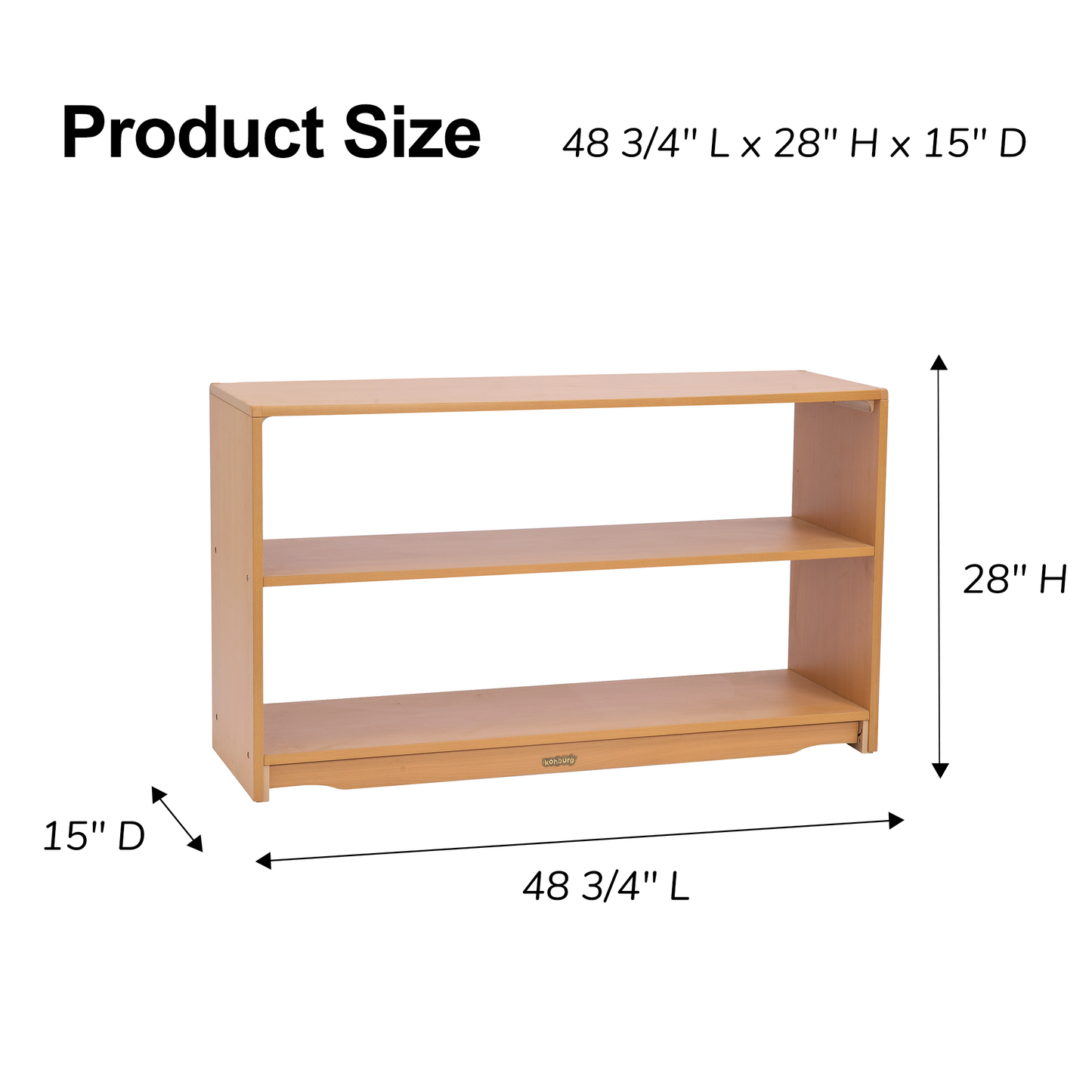 Open Back Shelf 4' x 28" w/ One Shelf