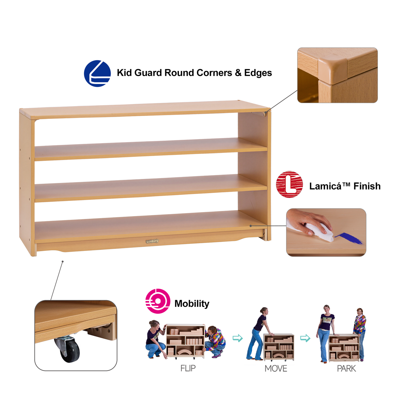 Open Back Shelf 4' x 28" w/ Two Shelves