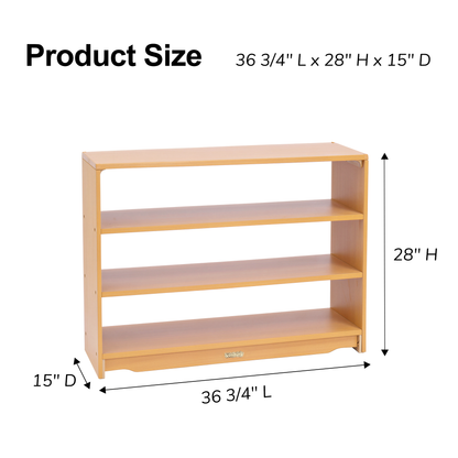 Open Back Shelf 3' x 28" w/ Two Shelves