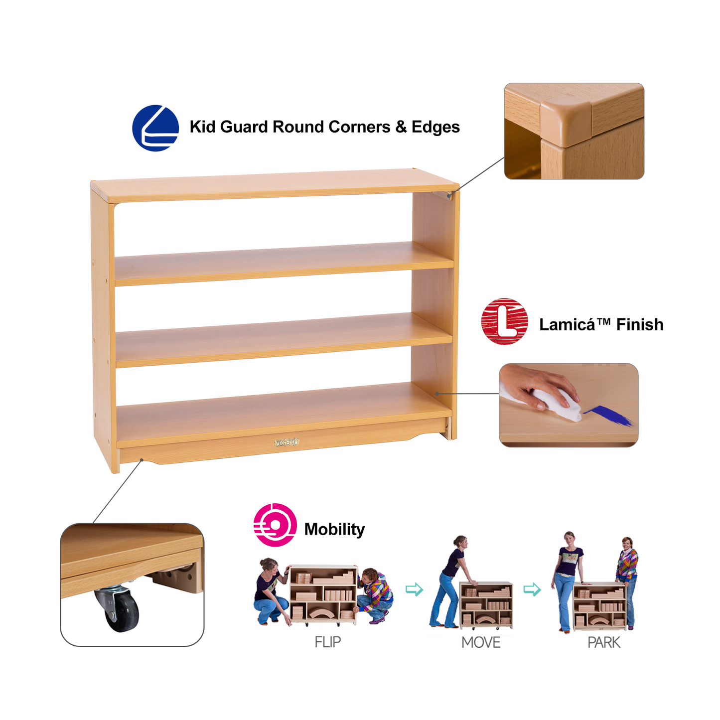 Open Back Shelf 3' x 28" w/ Two Shelves