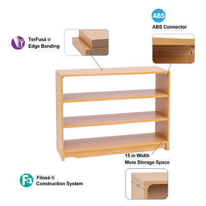 Open Back Shelf 3' x 28" w/ Two Shelves