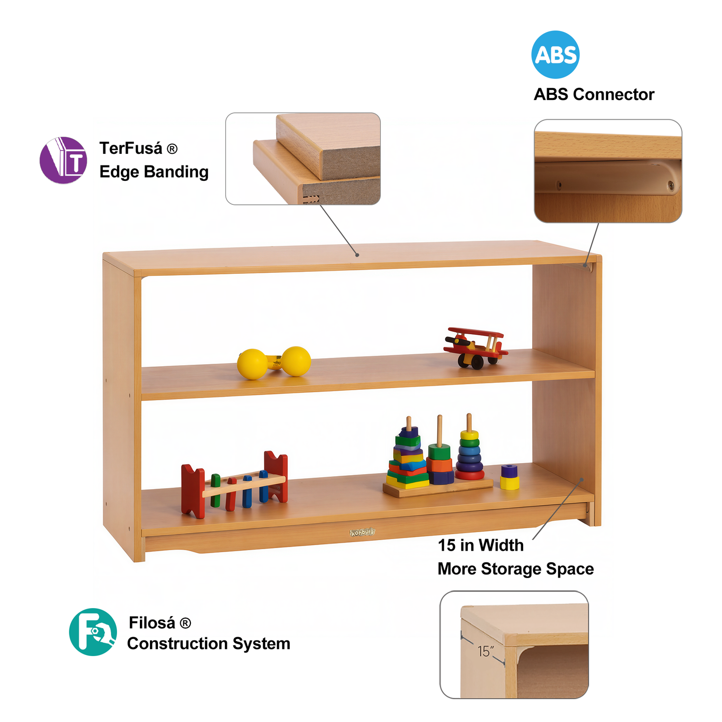Open Back Shelf 45" x 28" w/ One Shelf