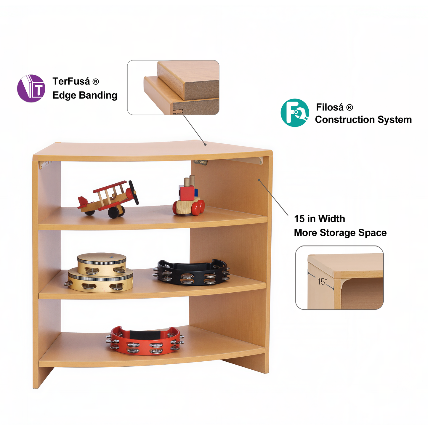 Sweep Shelf 28" w/ Two Shelves