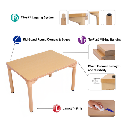 22" x 30" Rectangular Table - 18" Height