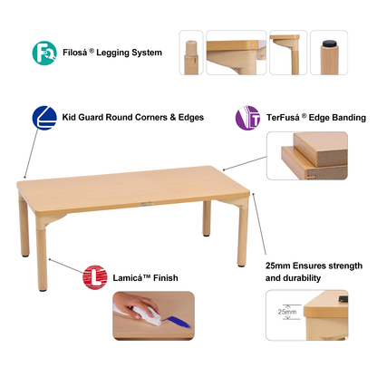 30" x 44" Rectangular Table - 20" Height