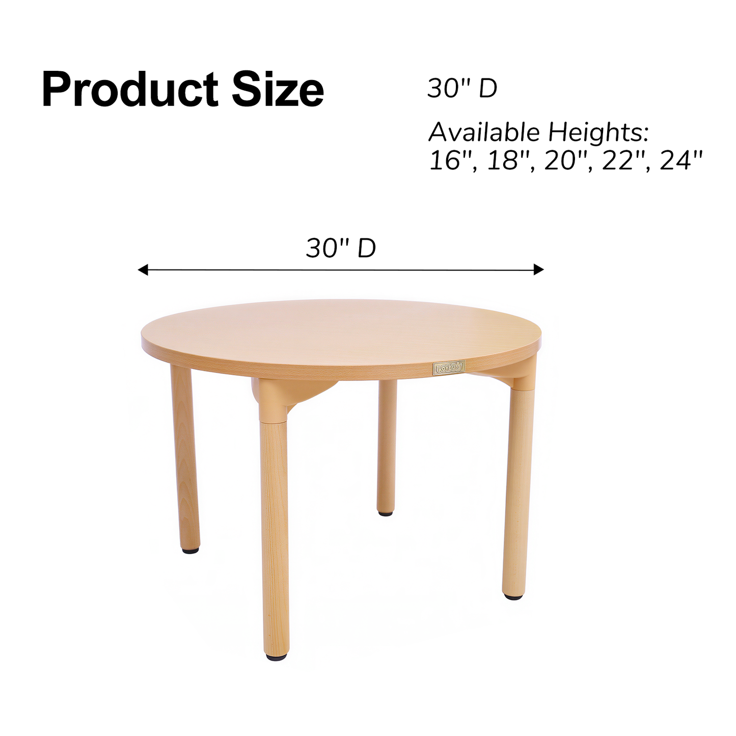 30" Round Table - 24" Height