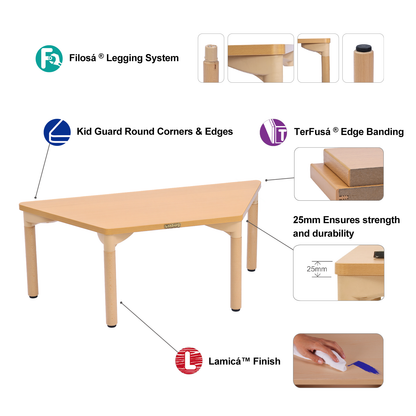 22"/44" x 22" Trapezoidal Table - 22" Height