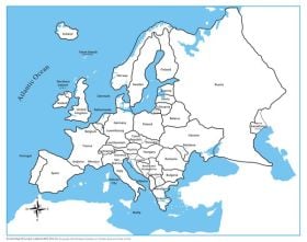 Europe Control Map - Labeled