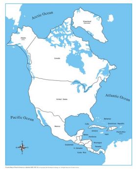 North America Control Map - Labeled