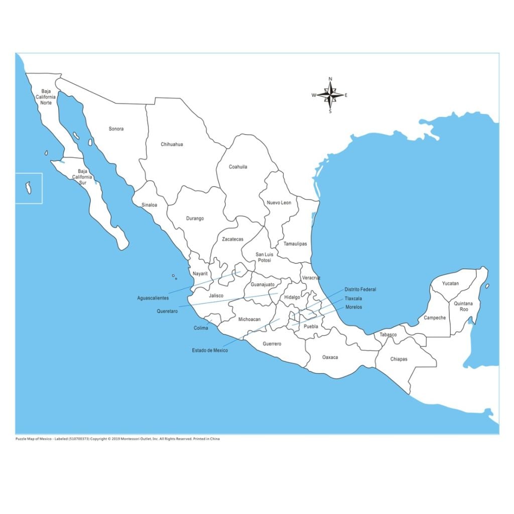 Mexico Control Map - Labeled, image size:1024x1024