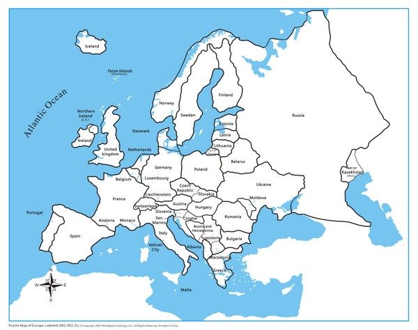 Map Of Europe Labeled Europe Control Map   Labeled