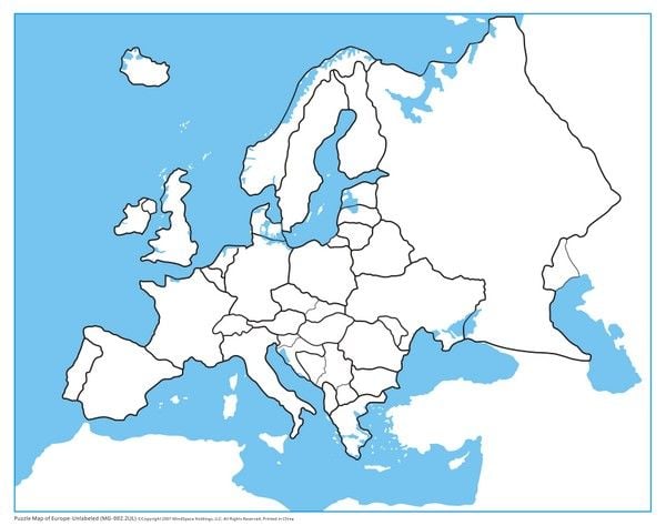 Map Of Europe Unlabelled Europe Control Map - Unlabeled