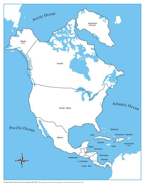 Map Of North America Labeled North America Control Map   Labeled