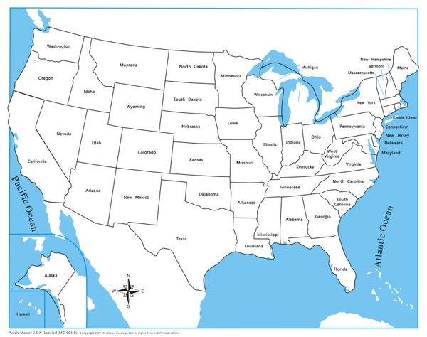 Labeled Map Of Usa USA Control Map   Labeled