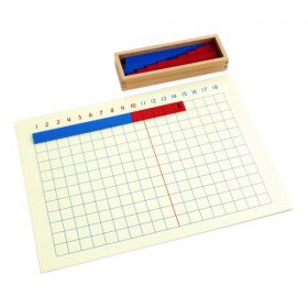 Wooden Montessori Mathematics Material Addition and Subtraction Strip Board 